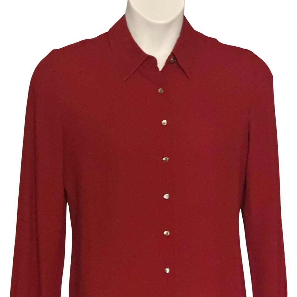 Vintage Talbots Silk Button Up Blouse Shirt Size … - image 2